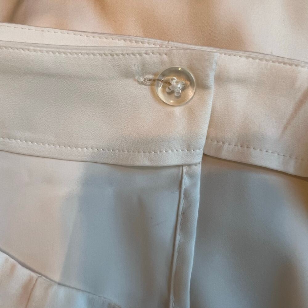 BR Silky Crepe Pleated Wrap Skirt A-Line in Ivory 2 Button Accent Women's 8 NWT - Picture 9 of 15